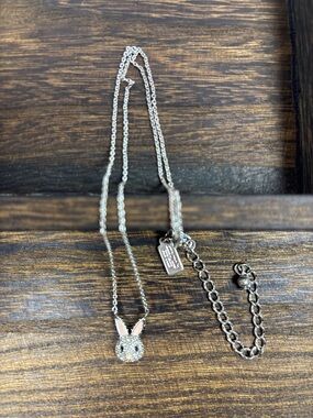kate spade Silver Bunny Pendant Necklace with Crystal Eyes